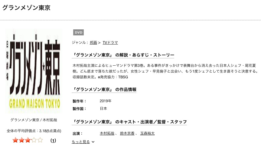 グランメゾン東京 tsutaya